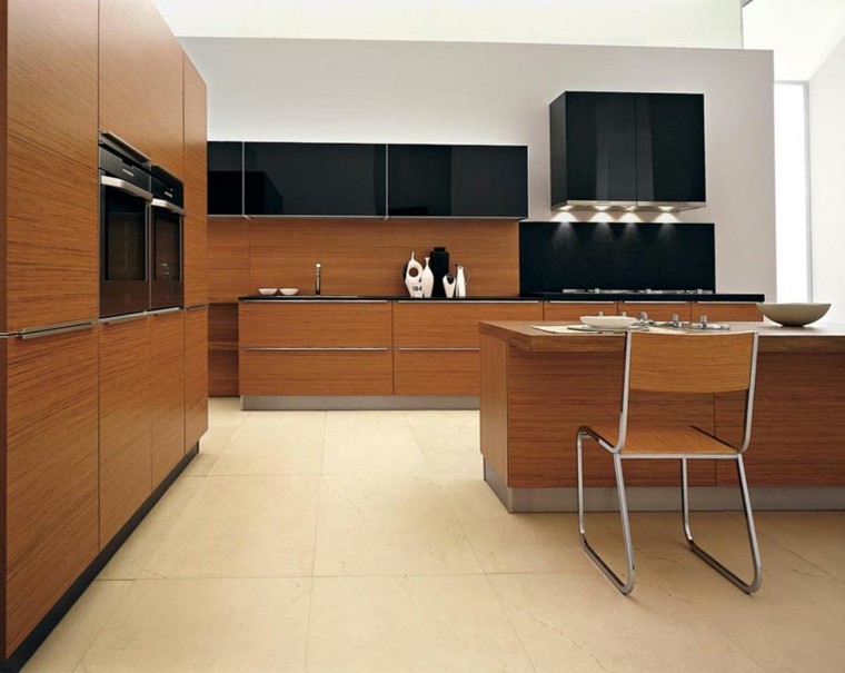cocina moderna muebles madera negros