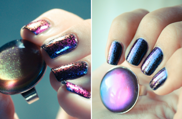 colores iridiscentes uñas modernas
