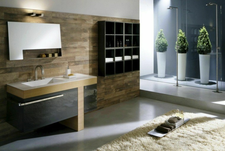 baño colores neutros diseño moderno