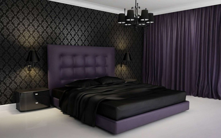 Dormitorios de matrimonio de colores oscuros - 50 ideas