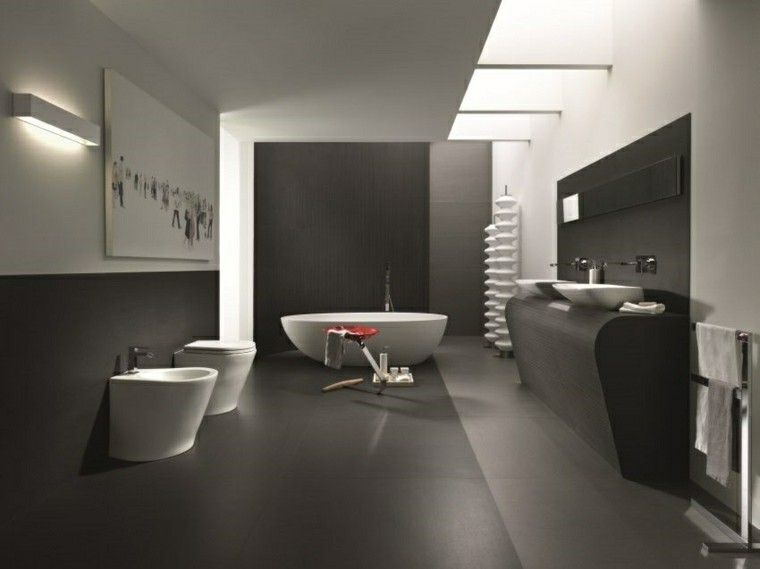 cuarto baño diseño color gris
