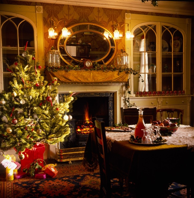 espacio calido decoracion de navidad calido rojo arbol