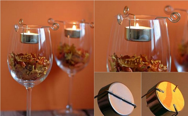 decoracion ideas diy copa cristal mesa