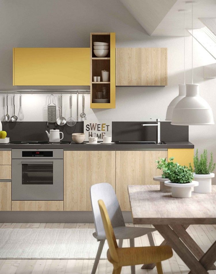 muebles de cocina de laminado de símil madera deocoracion de cocinas madera