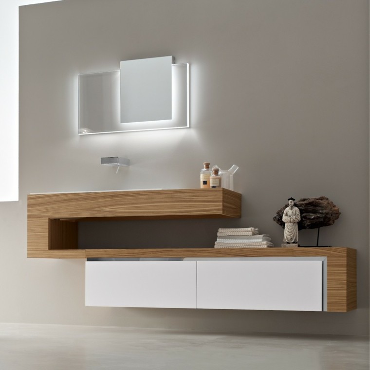 diseño baños modernos espejo led luces