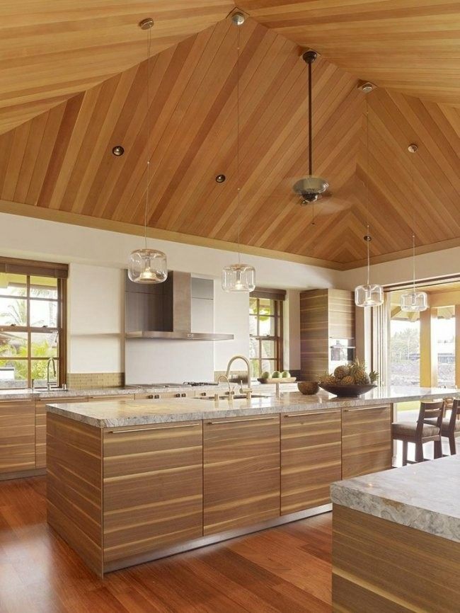 diseño cocina todo madera techo