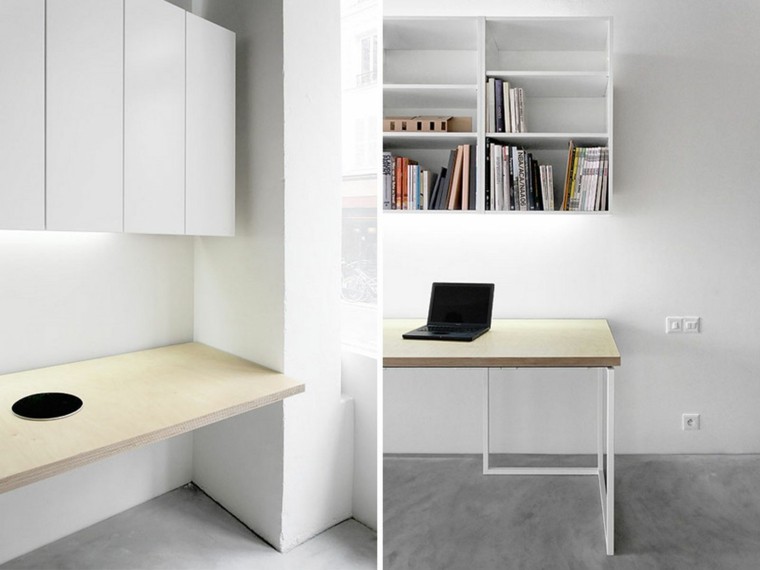 diseño oficina blanca estilo minimal