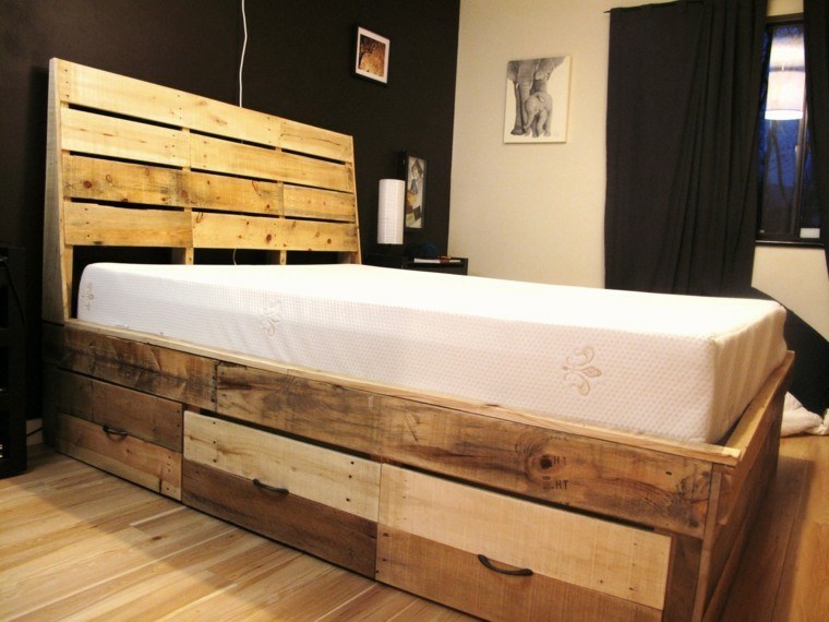 diseño cama moderna palet madera