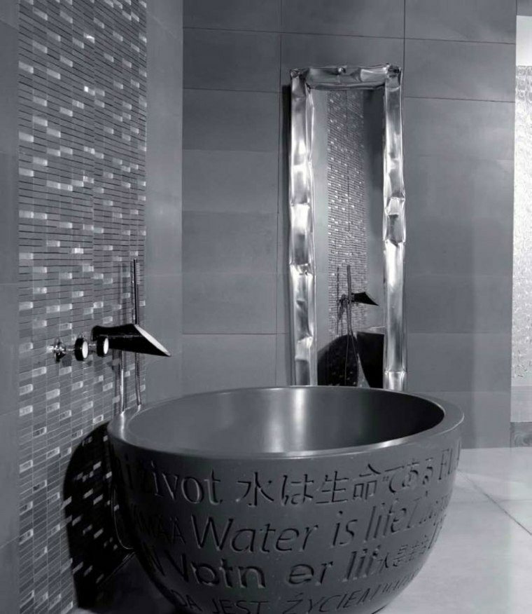 diseño baño deco color gris