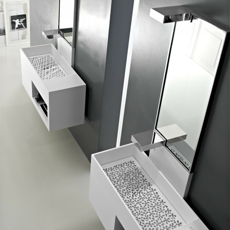 doble lavabo compartido estilo grises
