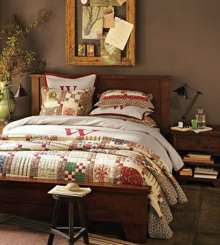 decoracion preciosa en la pared del dormitorio vintage dormitorio vintage hojas secas arbol decorativas ideas