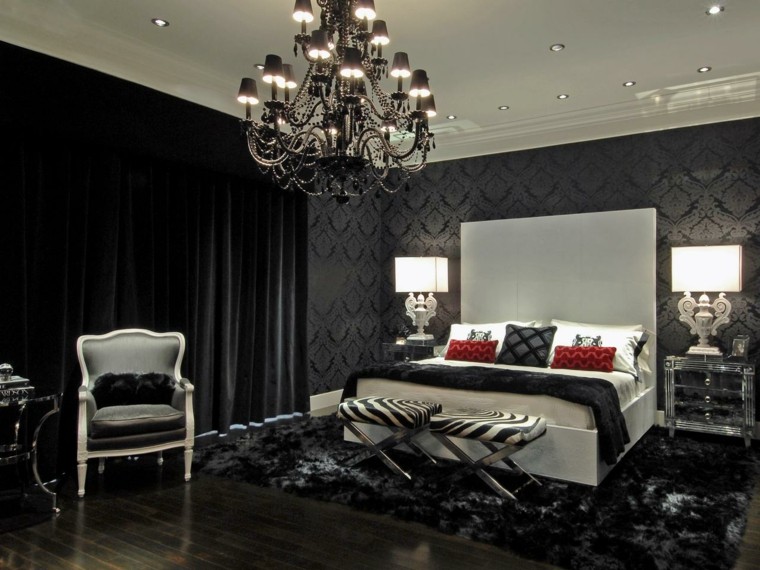 dormitorio estilo clasico lujoso negro