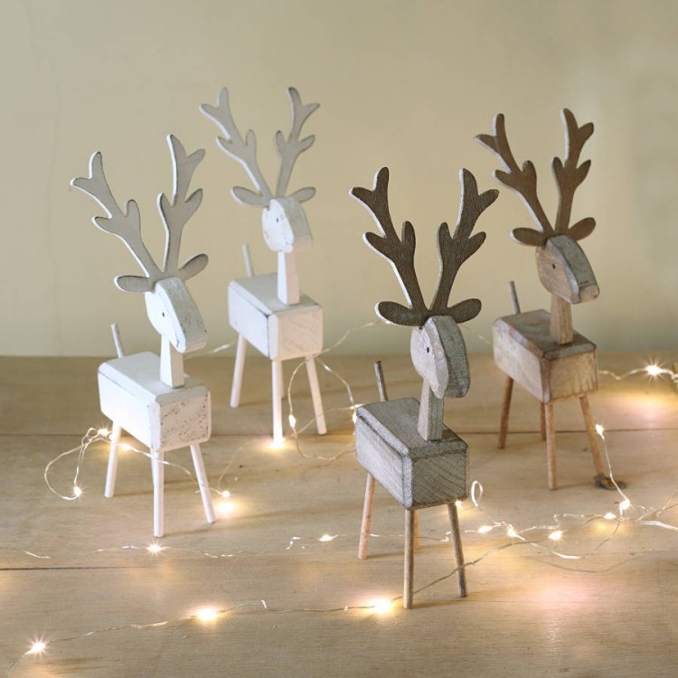estilo escandinavo decoracion navidad renos papa noel madera ideas