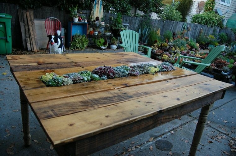 estupenda mesa con jardinera central estupenda mesa plantas jardinera central