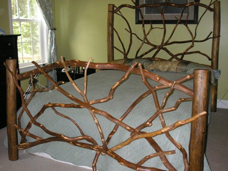 estupendo diseño cama madera natural