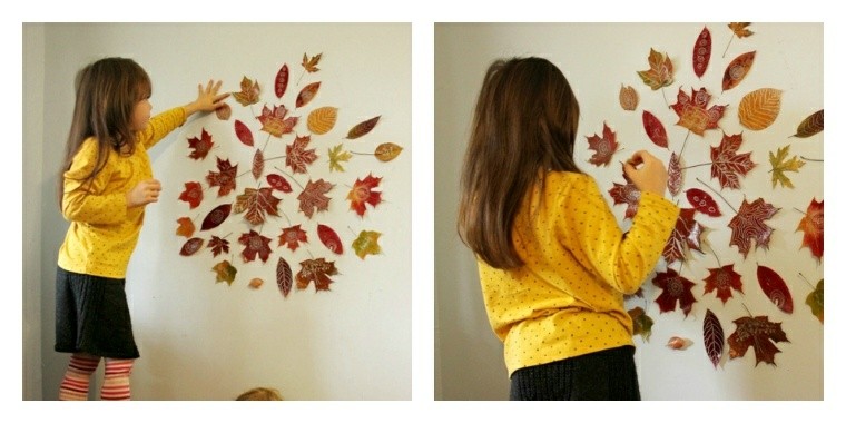 hojas secas decorar pared