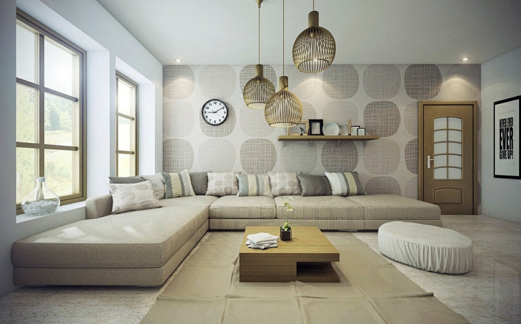 ideas decoracion salones sofa estilo esferas