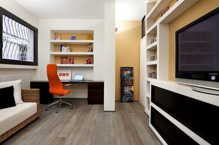 sofa de mimbre madera suelo naranja silla sillon