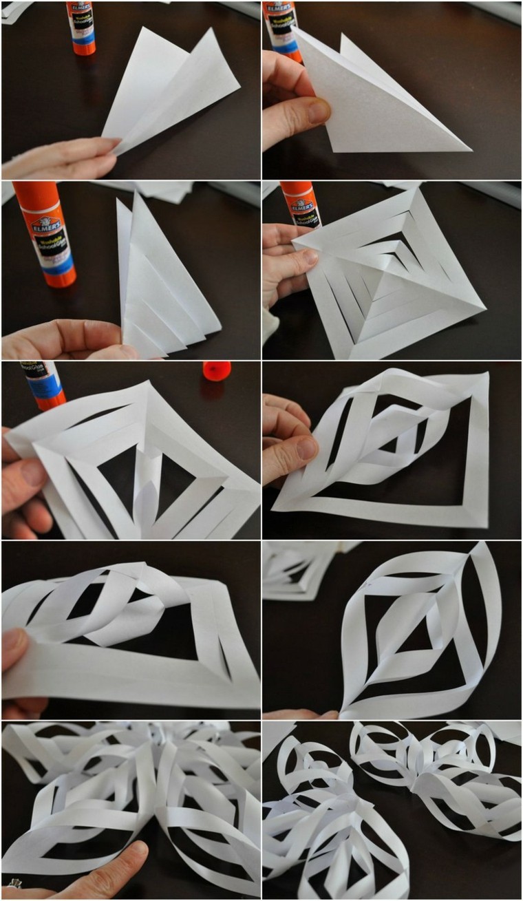 proceso de creacion manualidades con papel goma papeles pegamento