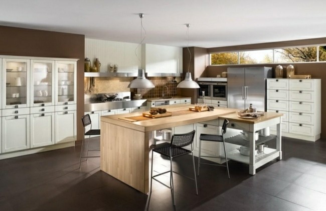 mesa isla cocina laminado madera