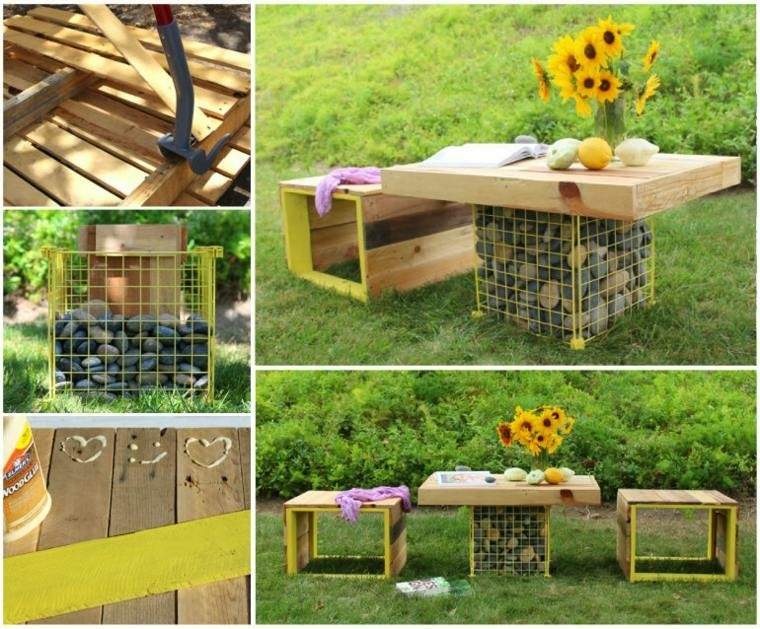 mesa jardin cajas de madera
