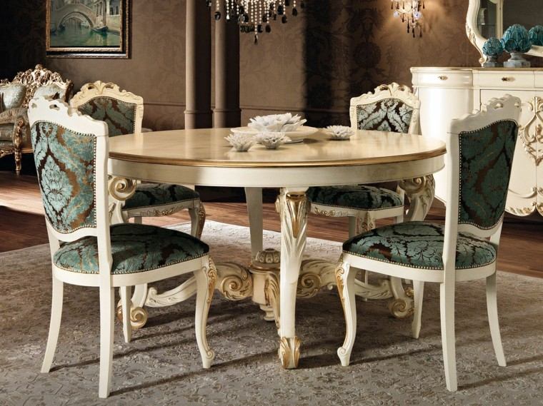 mesa madera comedor redonda brillante elegante ideas