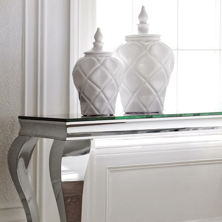 mesa plateada accesorios clasica elegante