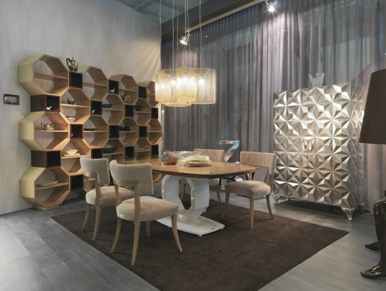 mesas comedor madera elegantes Tiziano Bizzotto estantes preciosos ideas