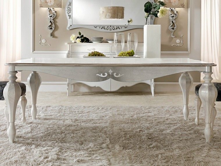 mesas comedor madera elegantes lujosa blanca ideas