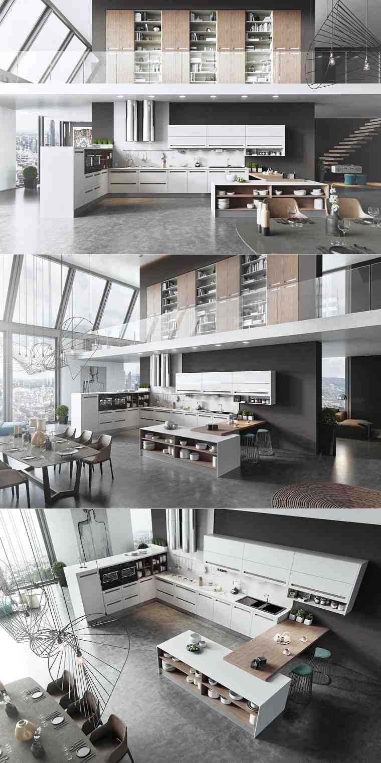 moderno elegante cocina apartamento grande amplio ideas