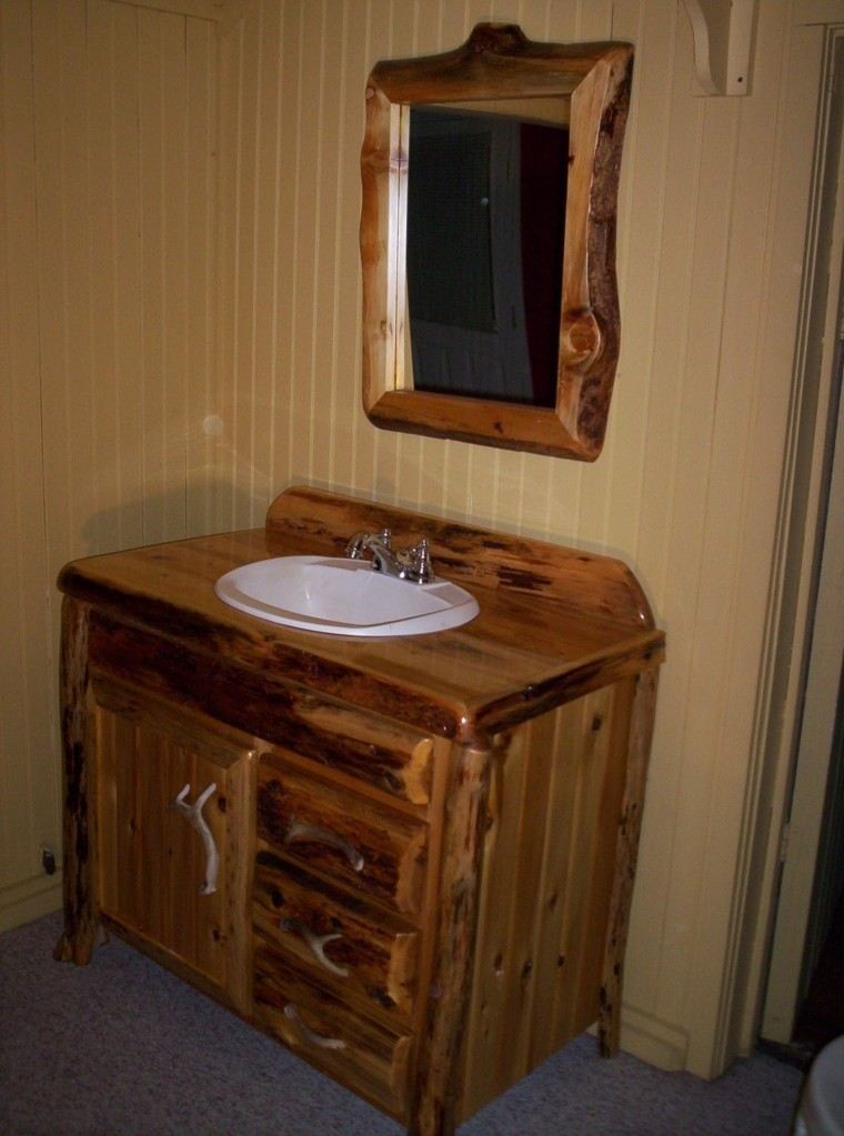 mueble lavabo madera natural