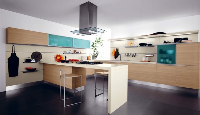 muebles cocina puertas color celeste