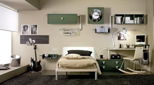 muebles dormitorio retro verde aceituna