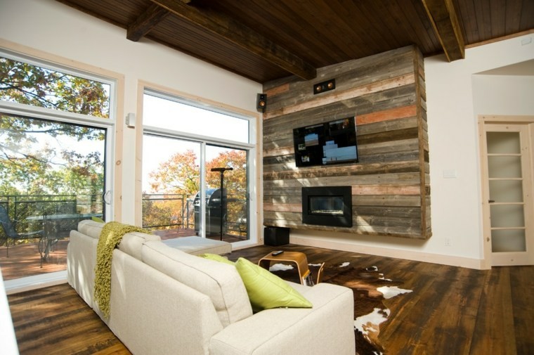 panel decorativo para colgar el televisor muro panel salon tele palets