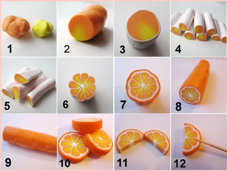 manualidades plastilina forma naranja