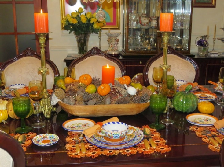original mesa velas color naranja