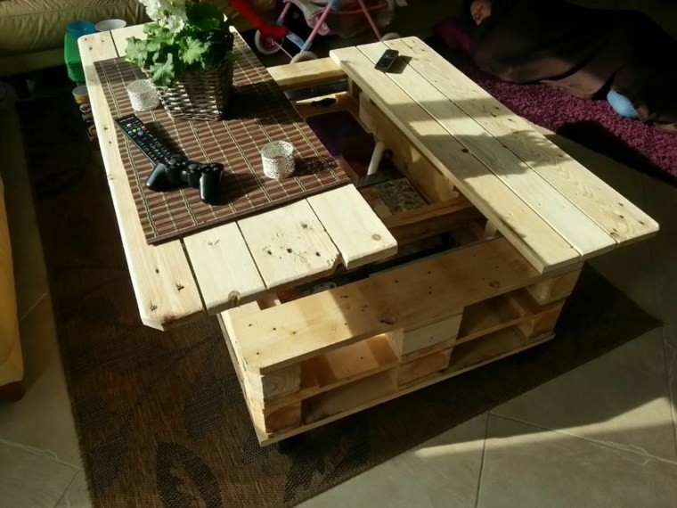 mesa de madera con superficie extensible mesa palets madera no barnizada