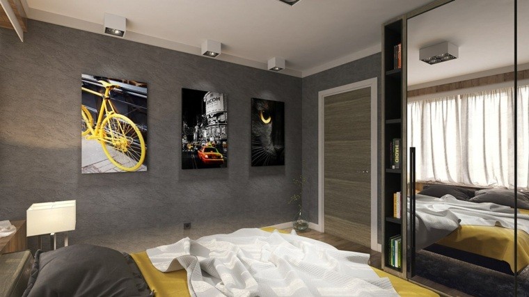 pared cuarto moderno color geris 