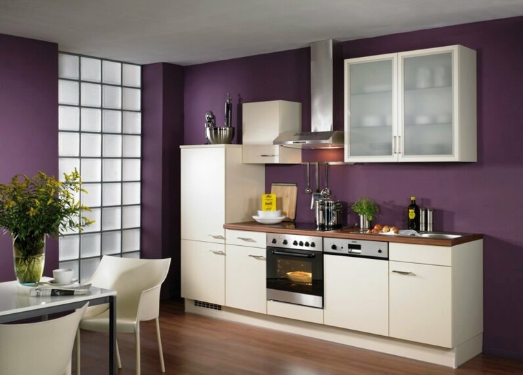 paredes cocina color purpura morado