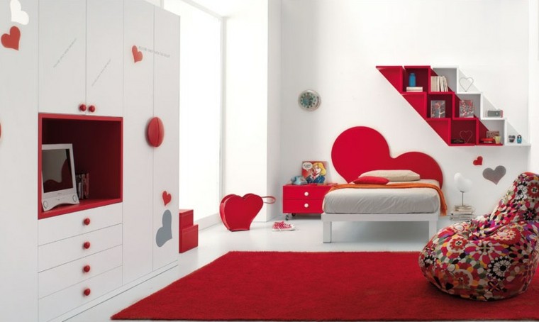 rojo blanco infantil alfombra estantes
