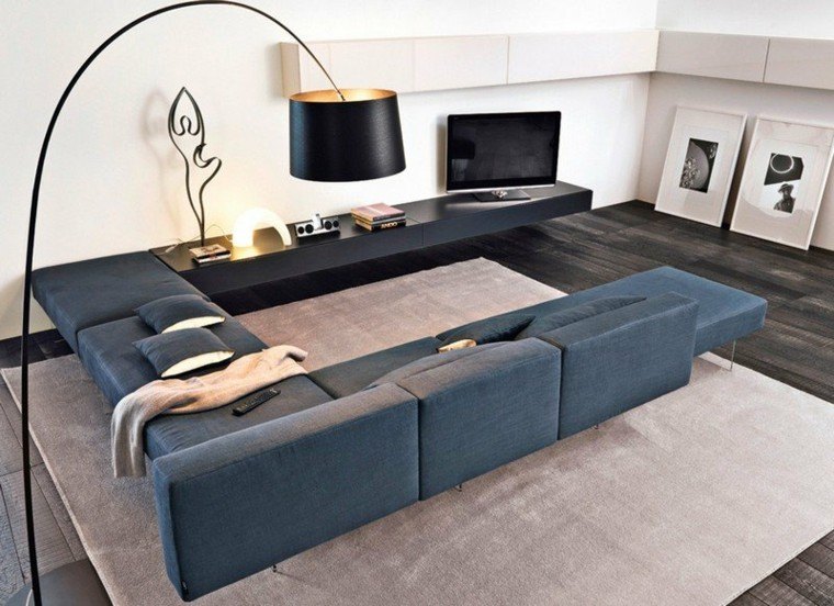 sofa diseño salon diferente espacio lampara
