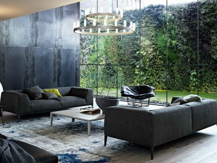sofa diseño salon flores jardies pared