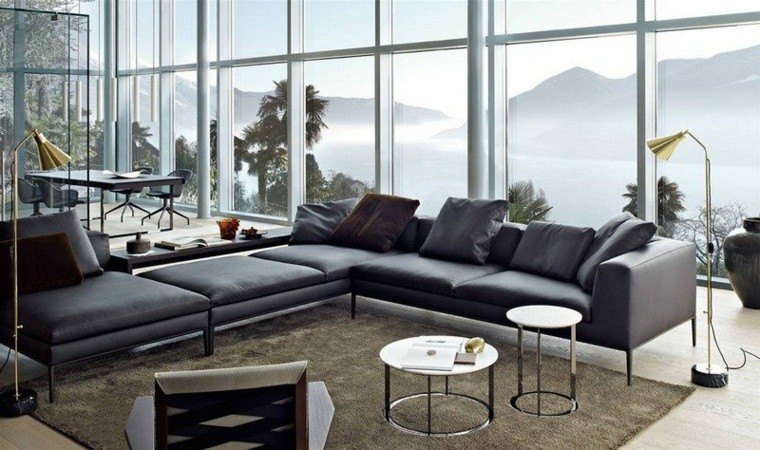 sofa diseño salon geometrico montañas mesa