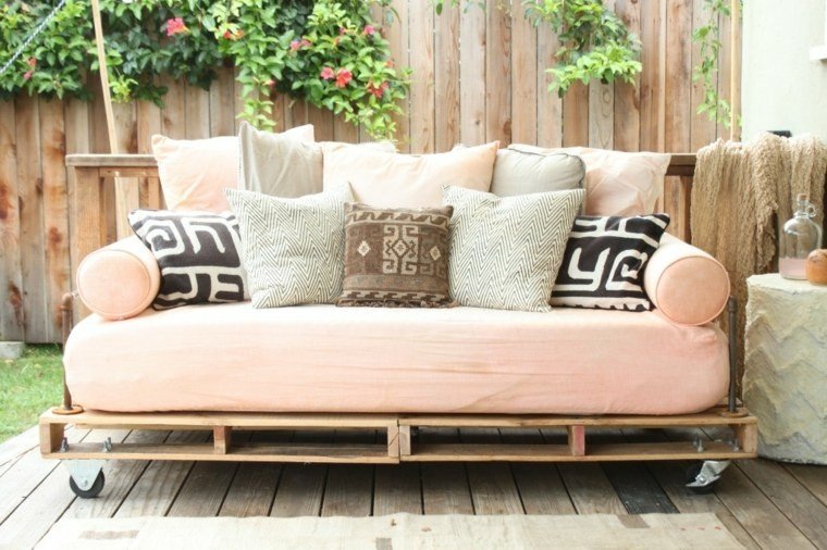 sofa jardin color salmon