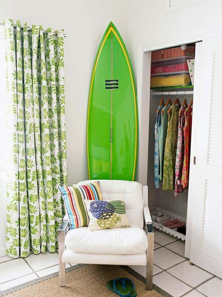 tablas de surf decorar color verde vibrante ideas