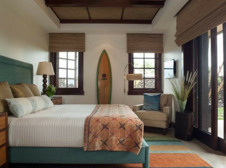 tablas de surf decorar dormitorio elegante estilo tropical ideas