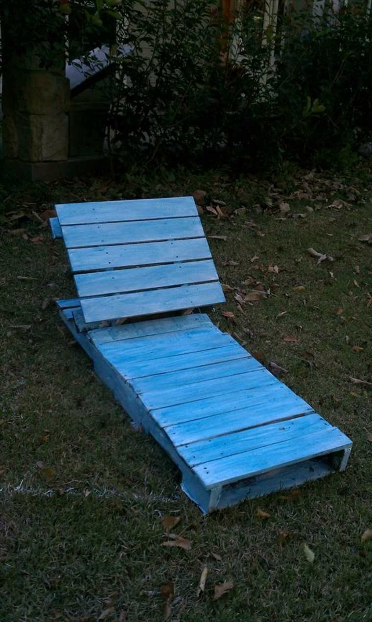 tumbona de jardín de palets tumbona cajas madera azul