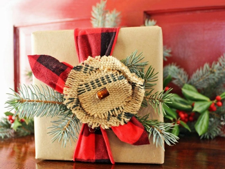 envoltura de regalo accesorios diy navidad yute saco regalo