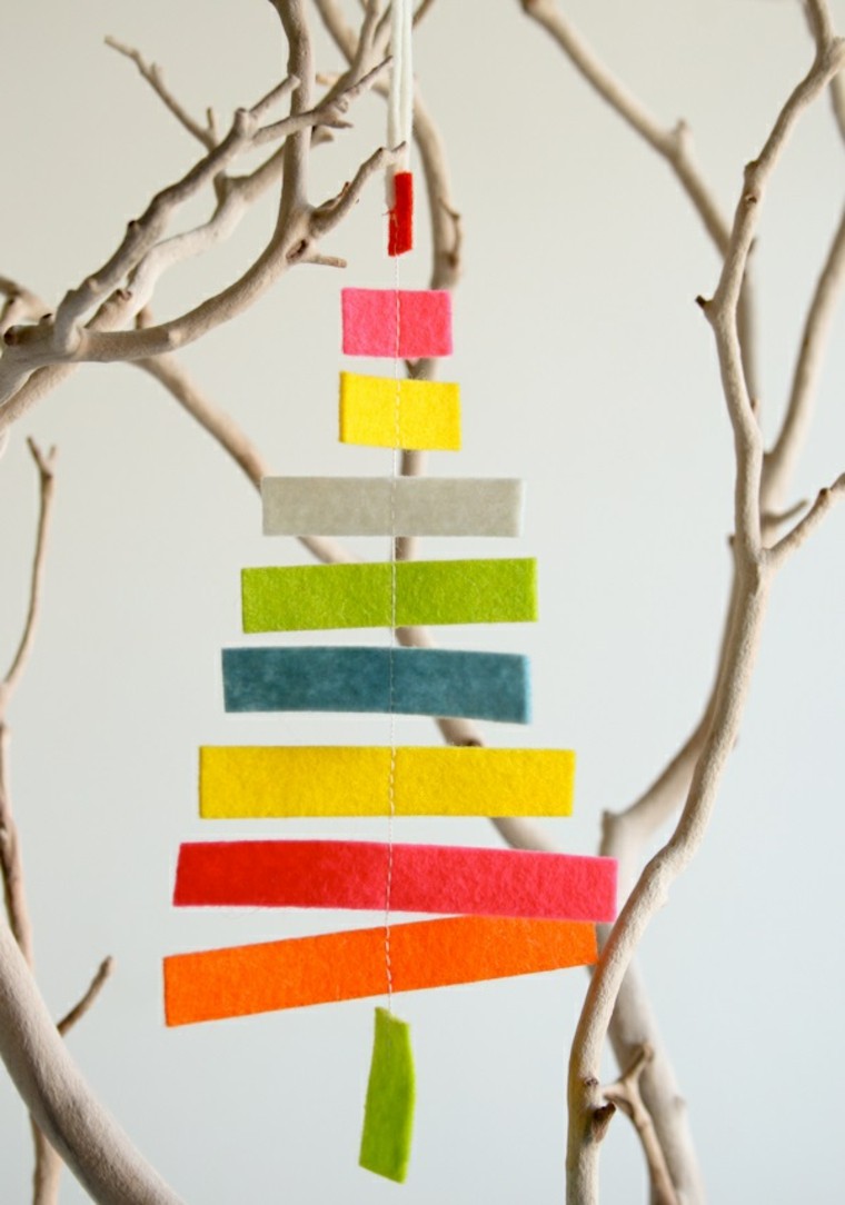 adornos decorativos navidad tejido arbol original ideas
