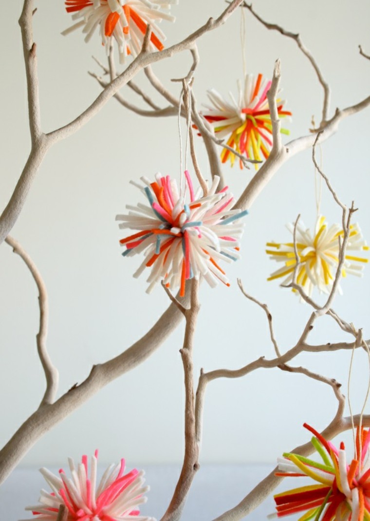 adornos decorativos navidad tejido bolas tela ideas